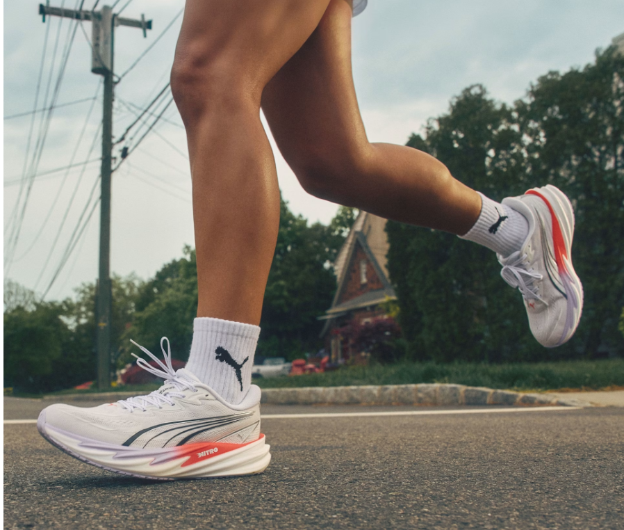 PUMA White Nitro Running Shoes